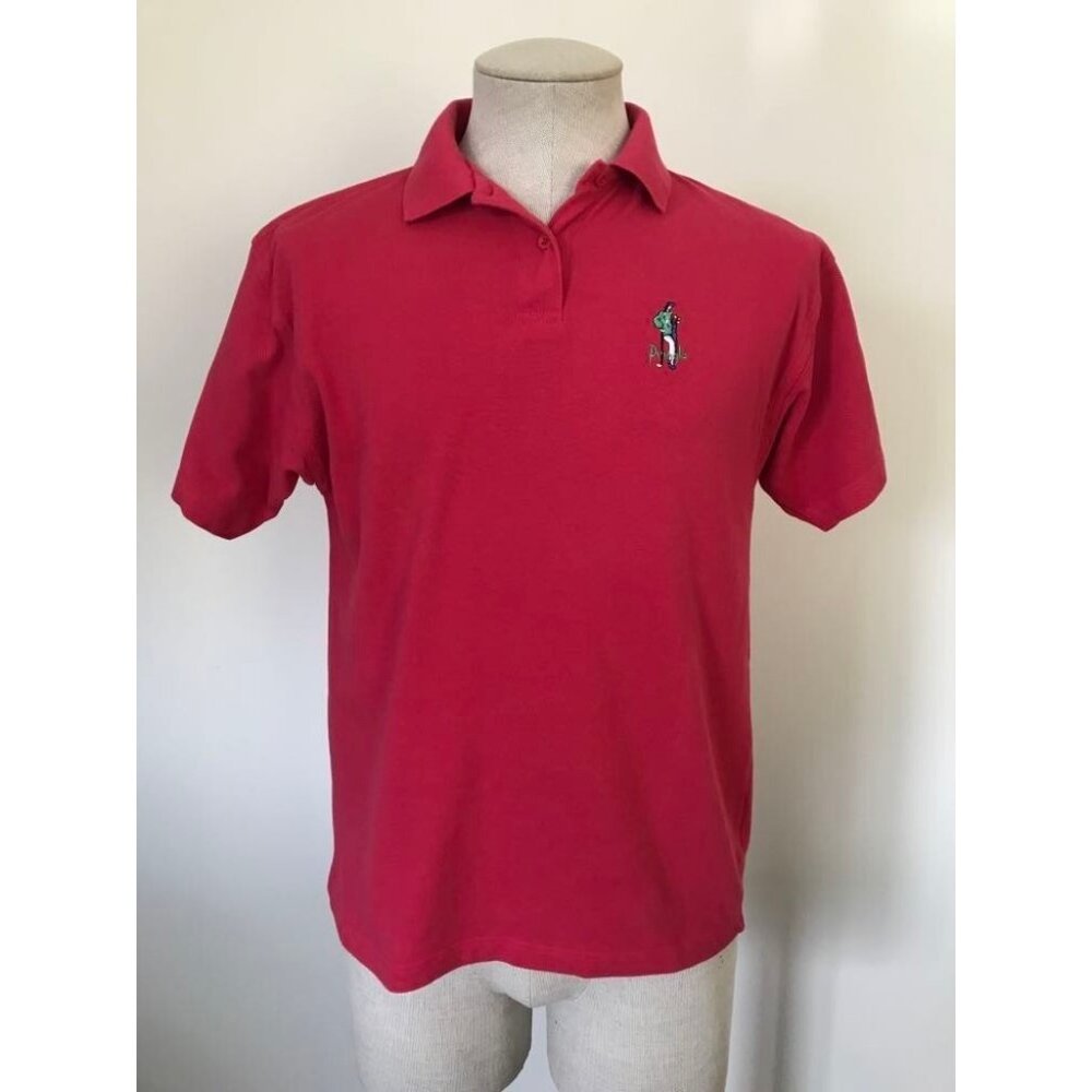 Vintage PRINGLE SPORTS Short Sleeve Golf Polo Shirt Mens Size Small Pink